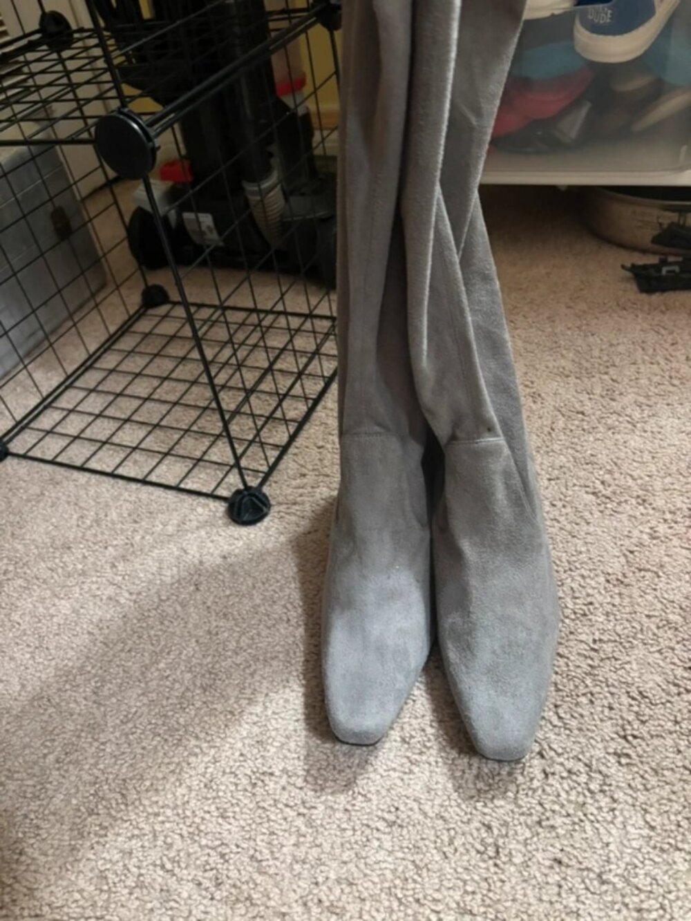 Rampage Teena ladies size 7.5 m pull on gray suede like boots